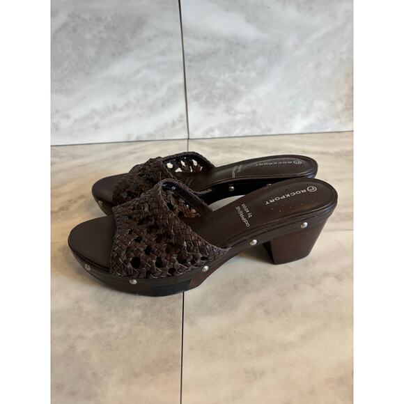 Adidas Rockport Sandals Size 6 Womens Open Toe Leather Upper Heeled Adiprene - Picture 3 of 6